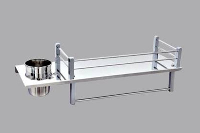 iSTAR Stainless Steel 3 in 1 Multipurpose Bathroom Shelf/Towel Rack/Towel Hanger/Tumbler Holder/Towel Rod/Bathroom Accessories Silver Towel Holder(Stainless Steel)