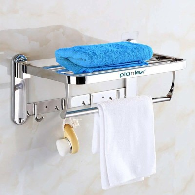 Plantex Casa Stainless Steel 304 Grade Folding Towel Rack for Bathroom/Towel Stand/Hanger/Bathroom Accessories (24 Inch) Chrome Finish Towel Holder(Stainless Steel)