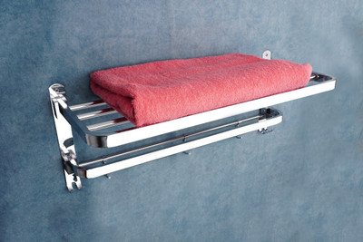 Suzi by Suzi New 24 Inches Stainless Steel Folding Towel Rack for Bathroom Towel Stand Hanger Silver Towel Holder(Stainless Steel)