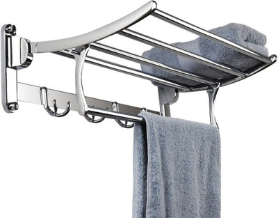 Plantex Classic High-Grade Stainless Steel Folding Towel Rack for Bathroom/Towel Stand/Hanger/Bathroom Accessories(18 Inch) Chrome Finish Towel Holder(Stainless Steel)