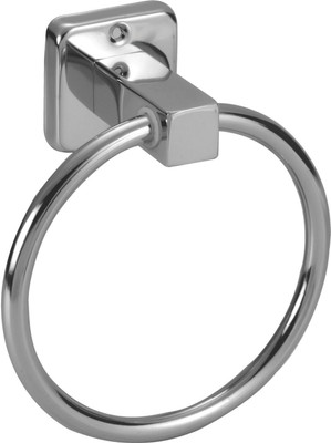 AGMECO SS Towel Ring Cubix Round (pack of 1) SILVER Towel Holder(Silver)