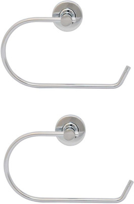 iSTAR Half Round Napkin Ring/Towel Ring/Napkin Holder/Towel Hanger(Silver Chrome) - Pack of 2 Silver Towel Holder(Stainless Steel)