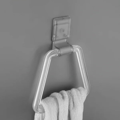 Centurybath by CENTURY Towel Ring | ABS Towel Ring/Napkin Holder | Cloth Hanger | Triangle| CAL-1114 Clear Towel Holder(Polypropylene)