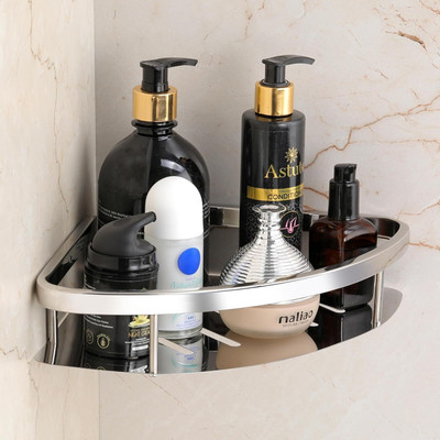 MAYUR ÖCICH BIG CORNER BATHROOM RACK SHELF STEEL(HEAVY){ANTIRUST} BATHROOM ACCESORY &KITCHEN Silver Towel Holder(Steel)