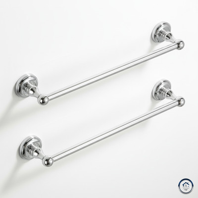 Harigario Diana (Chrome Finish) 24 inch 2 Bar Towel Rod(Aluminium, Stainless Steel Pack of 2)