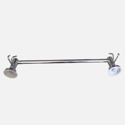 NTCD Classy towel rod with hooks Chrome Finish 18 inch 1 Bar Towel Rod(Stainless Steel Pack of 1)