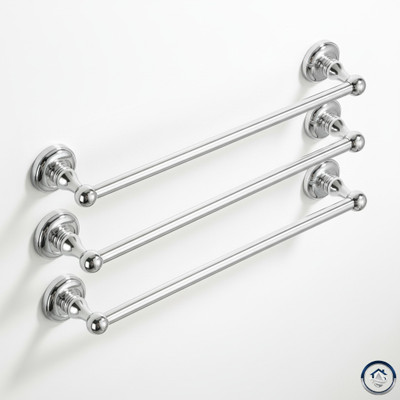 Harigario Chrome Finish 24 inch 3 Bar Towel Rod(Aluminium, Stainless Steel Pack of 3)