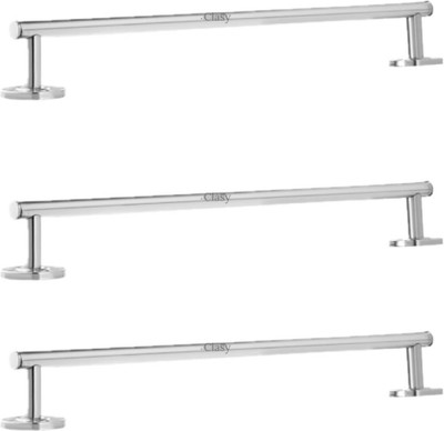CLASY S.S. 304 Grade Square Shape Single Towel Rod /Towel Holder 24-Inch 3 Pc 24 inch 3 Bar Towel Rod(Stainless Steel Pack of 3)