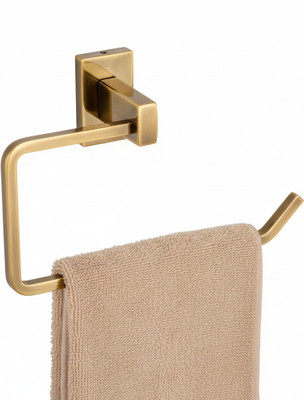 Harigario Square Base Modern Towel Ring 7 inch 1 Bar Towel Rod(Stainless Steel Pack of 1)