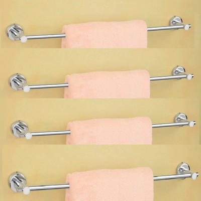 GLOXY Wall Mounted Chrome Finish Towel Rod/Towel Bar Rail for Bathroom Accessories 24 inch 1 Bar Towel Rod(Stainless Steel Pack of 4)