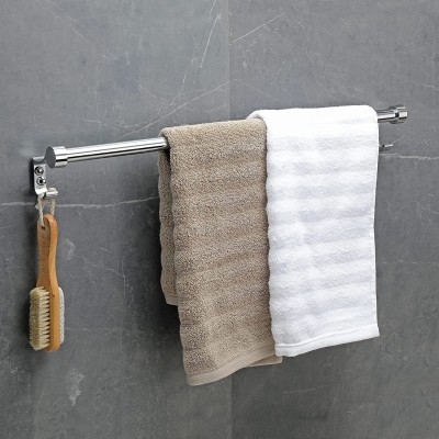 FORTUNE 24 INCH Bathroom Hook Towel Rod Holder Wall Mounted Hand Towel Rail 24 inch 1 Bar Towel Rod(Stainless Steel Pack of 1)