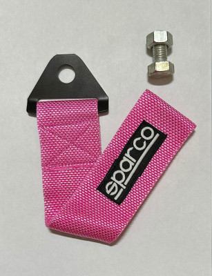 Auto MT SPARCO Pink CAR Truck Tow Belt Strap Front Rear Tow Strap Tow Hook Towing Belt 0.2 m Towing Cable(Polyester, 1000 kg Pull Capacity)