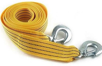 carfrill Long Super Strong Emergency Heavy Duty Car Tow Cable 3 Ton Towing Strap Rope with Dual forged Hooks (Yellow, A-05) 4 m Towing Cable(Nylon, 300 kg Pull Capacity)