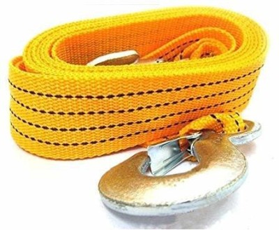 carempire Auto Truck Emergency Cable Heavy Duty Nylon Straps Towing Rope with Self-Locking Hooks 4 m Towing Cable(Nylon, 300 kg Pull Capacity)