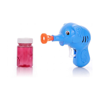 Aditi Toys Elephant Bubble Gun Toy for Kids with 100 ml Bubble Liquid Bottle (Blue) Toy Bubble Maker