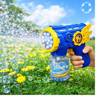 Aniloons Automatic Bubble Gun with LED Lights & Bubble Solution Bottle Toy Bubble Maker