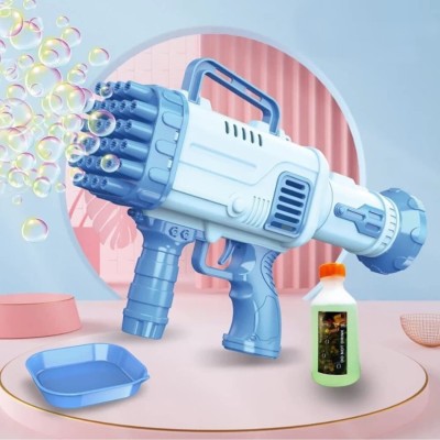 First Play 32 Hole Electric Bubbles Gun for Toddler Toys, Bubble Machine Water Gun( Blue) Toy Bubble Maker