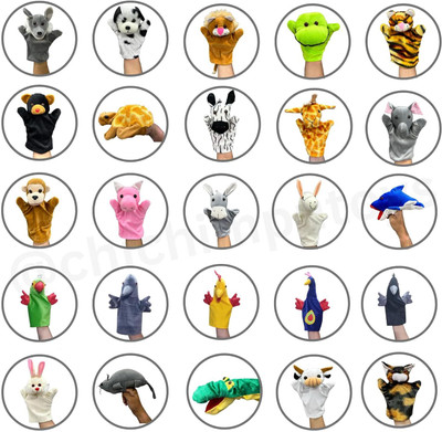 Ritu Shubhman's Creation Animal & Bird Hand Puppets ( Set Of 25 Pcs ) Storytelling Hand Puppets | Animal Hand Puppets | Hand Puppets For Kids | Monkey Hand Puppet | Lion Hand Puppet | Puppet Toy | Puppets For Kids | Dog Hand Puppet Hand Puppets(Pack of 25)