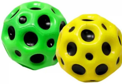 little toys Bouncing Moon Ball for Kids with Soft Rubber Bounce Throwball Ball (Pack of 2) Throwball