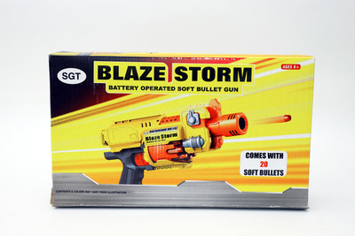 malik brothers Blaze Storm Battery Operated Soft Bullet Gun 20 Soft Bullets Archery Kit
