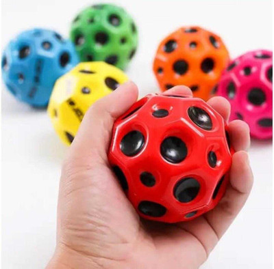 Poohan Crazy High Bouncing Moon Ball Soft Rubber Boys and Girl Pack of 2 RANDOM color Crazy Ball