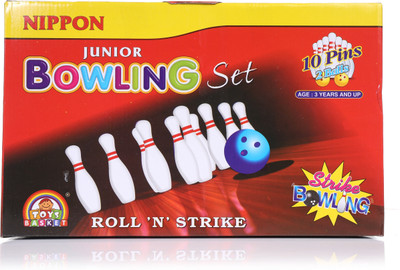 SPEEDFOX Kids 10 Pin Bowling Set | Soft Plastic Pins with 2 Balls | Outdoor Sports Game Bowling