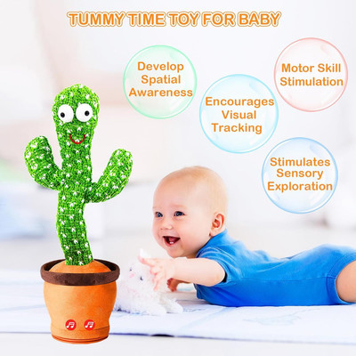 Taabar Talking Cactus Toys for Kids Dancing Cactus Toys Can Singing Recording Repeat(Green)