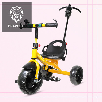 BRAVETOT BLACK COLOR PARENT HANDLE FOR TODDLERS AND BABY YELLOW_TODDLER004 Tricycle(Yellow)