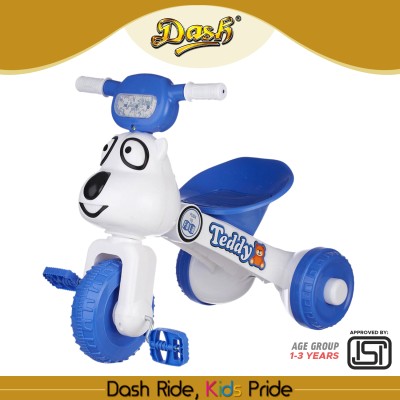 Dash Teddy Foldable Tricycle for boy and Girl 1 to 3 Years with Music and Light (Blue) Dash_Teddy_Blue Tricycle(Blue)