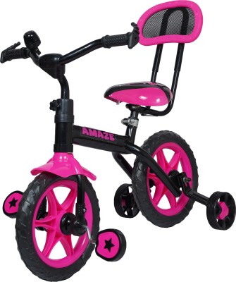 Dash Star Amaze Tricycle for Kids with Pillion Wheels, Smart Plug & Play with Cushion Seat Amaze Tricycle(Pink)