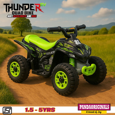 Pandaoriginals ATV EV CAR ATV Ev With Music And Lights, Forward and Backward Gear, Built in MP3 player Tricycle(Green)