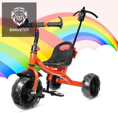 BRAVETOT BLACK COLOR PARENT HANDLE FOR TODDLERS AND BABY-11 Tricycle {RED} RED_TODDLER Tricycle(Red)