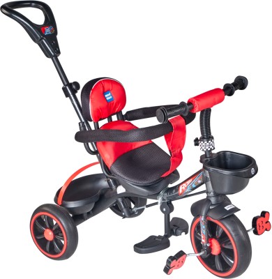 MeeMee Easy to Ride Baby Tricycle with Push & Adjustable Handle & Toy Basket Tricycle(Black)