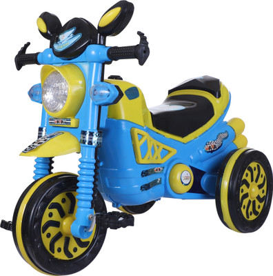 Maanit attractive Spots Ride-on Bike with Stylish Dashboard music flashing light and Pedal Operated Tricycle(Blue)