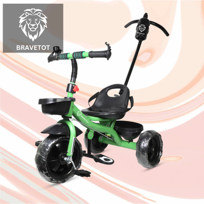 BRAVETOT BABY TRICYCLE WITH PARENT HANDLE GREEN_BASKET_03 Tricycle(Green)