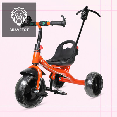 BRAVETOT BLACK COLOR PARENT HANDLE FOR TODDLERS AND BABY RED_TODDLER004 Tricycle(Red)