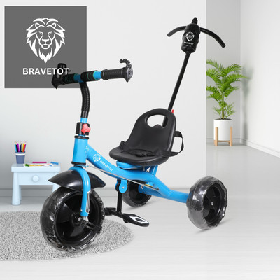 BRAVETOT BRAVETOT BLACK COLOR PARENT HANDLE FOR TODDLERS AND BABY LIGHT BLUE_TODDLER002 Tricycle(Light Blue)