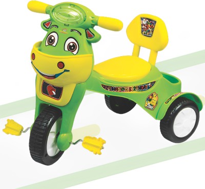 DANDLES Musical Happy Birthday Kids Tricycle with Light, Back Rest & Storage basket for 2 to 5 Years Tricycle(Green)