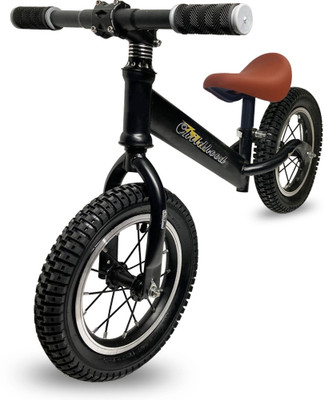 LAFILLETTE Lightweight Pedal Free Adjustable Seat Spokes Wheel Sport Training 12 T (inch) Balance Bike(Single Speed, Black, Rigid)