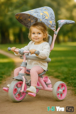 Toys R Us Avigo Nexa 3in1 Premium For Kids | 2-5 yrs | Parent Rod | Harness Tricycle(Pink)