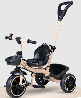Miss & Chief Adventure Parental Handle Sturdy and Safe for Kids (Ages 2-5yrs) Tricycle(Beige)