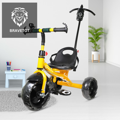 BRAVETOT BRAVETOT BLACK COLOR PARENT HANDLE FOR TODDLERS AND BABY YELLOW_TODDLER002 Tricycle(Yellow)