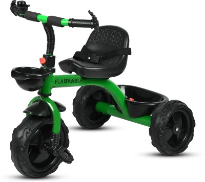 flammable Tricycle for Kids,Play Kids Ride on for 12 to 60 Months Boys/Girls GREEN BASKET TRICYCLE FL6 Tricycle(Green)