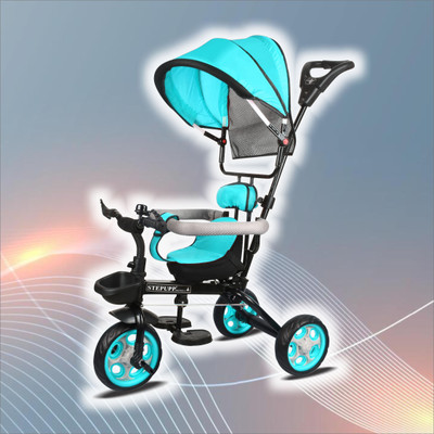 Stepupp STEPUPP BLACK CANOPY TRICYCLE WITH PARENT HANDLE FOR KIDS NEW MODEL see green canopy tricycle for kids with parent handle Tricycle(Green)