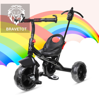 BRAVETOT BRAVETOT BLACK COLOR PARENT HANDLE FOR TODDLERS AND BABY-11 Tricycle {BLACK} BLACK_TODDLER Tricycle(Black)