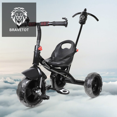 BRAVETOT BLACK COLOR PARENT HANDLE FOR TODDLERS FOR KIDS BLACK_TODDLER04 Tricycle(Black)