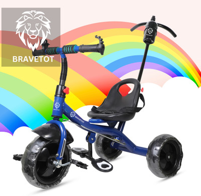 BRAVETOT BRAVETOT BLACK COLOR PARENT HANDLE FOR TODDLERS AND BABY-11 Tricycle {BLUE} BLUE_TODDLER Tricycle(Blue)