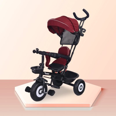 R for Rabbit Tiny Toes T40 Ace Baby Kids Cycle with 360° Rotatable Seat, Basket and Canopy TCTT40AMB3 Tricycle(Maroon)