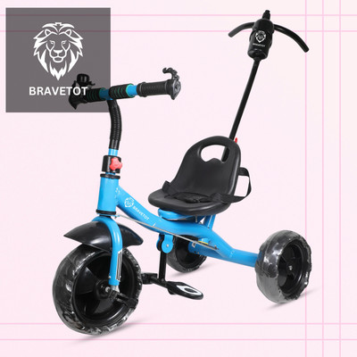 BRAVETOT BLACK COLOR PARENT HANDLE FOR TODDLERS AND BABY LIGHT_BLUE_TODDLER004 Tricycle(Blue)
