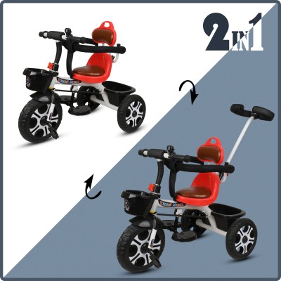 N2P Tricycle for Kids,Smart Plug n Play Ride on with Storage Space,Parent Handle, Cushion seat and Bell for 12 to 60 Months R-50 Red Tricycle Tricycle(Red, Black)